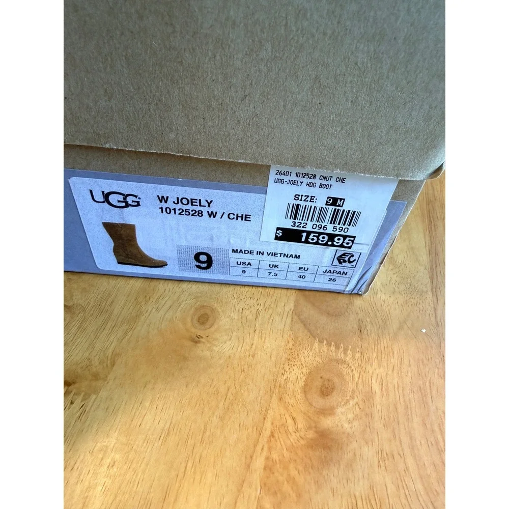 UGG Adirondack Tall Wedge Boots Tan Leather Waterproof Wool Lined 1012555 Size 9